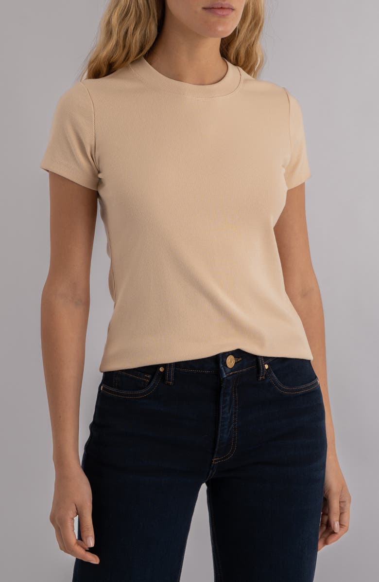 KUT from the Kloth Langley Rib Jersey T-Shirt, Main, color, Sand