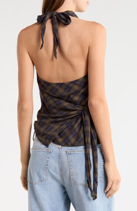 Kitty Plaid Halter Top