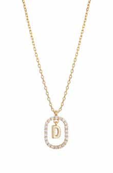 Adornia Floating Letter Initial Cubic Zirconia Pendant Necklace