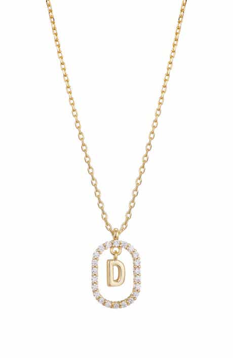 Adornia Floating Letter Initial Cubic Zirconia Pendant Necklace