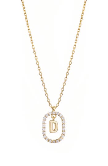Adornia Floating Letter Initial Cubic Zirconia Pendant Necklace