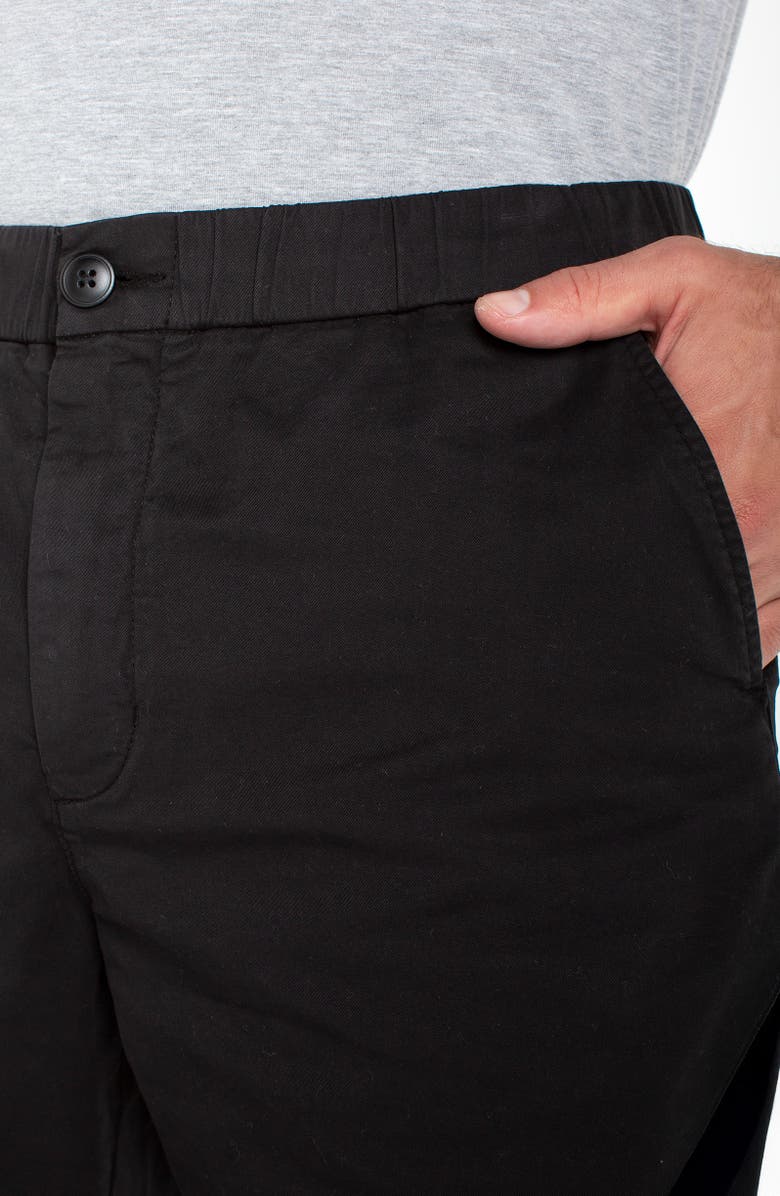 Liverpool Los Angeles Flat Front Cotton Button & Drawstring Shorts, Alternate, color, Black