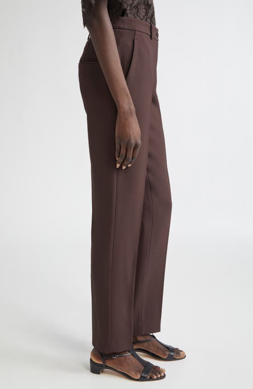 Michael Kors Samantha Double Crepe Sablé Slim-leg Pants In Brown