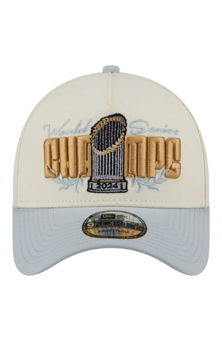 New Era Men's New Era Cream Los Angeles Dodgers 2024 World Series Champions Parade Takedown A-Frame 9FORTY Adjustable Hat, Alternate, color, Cream