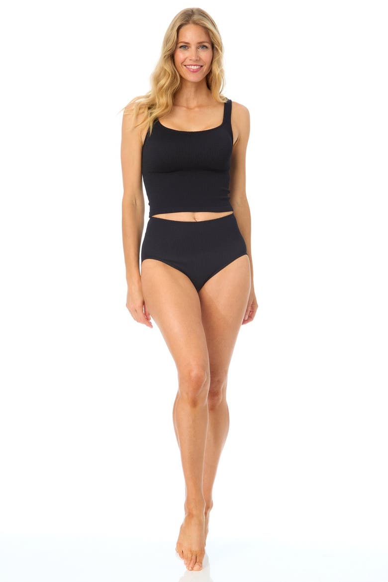 Women's One Size Fits Most Tankini Swim Top, Alternate, color, Black