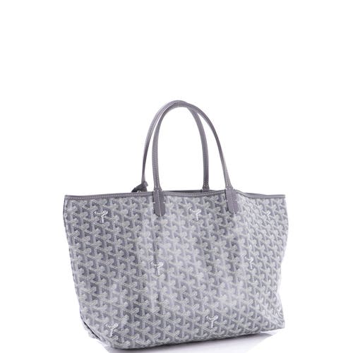 Pre-owned Goyard Goyard Saint Louis Tote Coated Canvas Pm In Gray