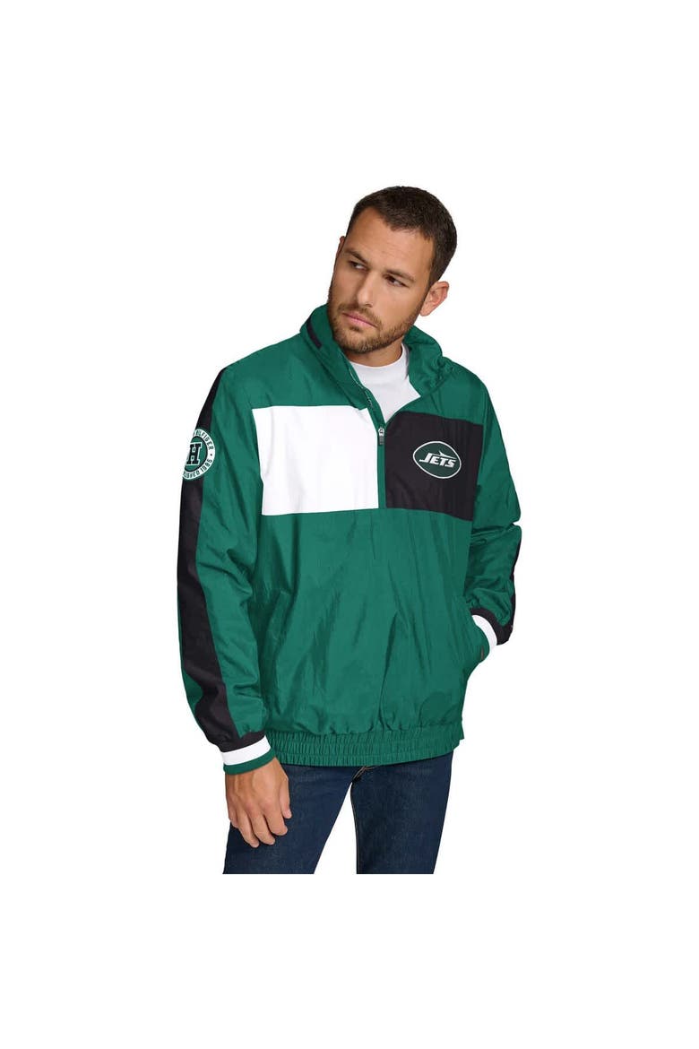 Men's Tommy Hilfiger Green New York Jets Gael Lightweight Half-Zip Hoodie Jacket, Main, color, Green
