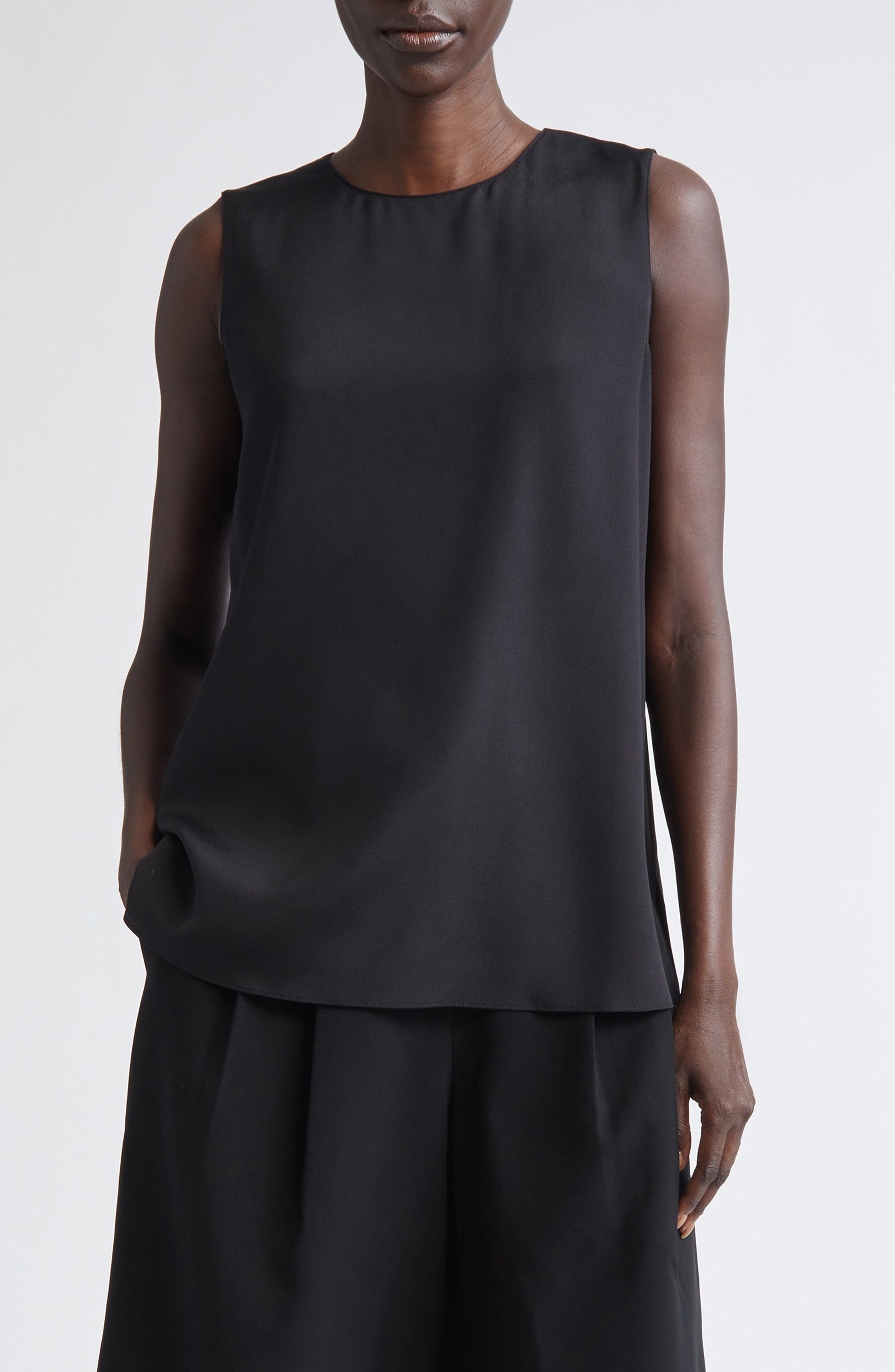 Adela Sleeveless Stretch Silk Blouse