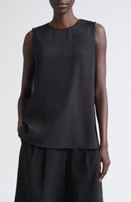 Lafayette 148 New York Adela Sleeveless Stretch Silk Blouse