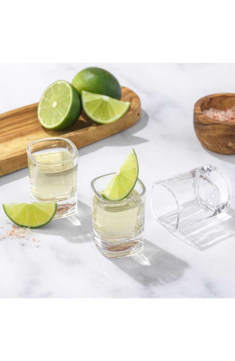 JoyJolt City Set of 10 Heavy Base Shot Glasses, Alternate, color, Clear