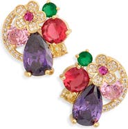 EYE CANDY LOS ANGELES Alexa Multicolor Crystal Flower Stud Earrings
