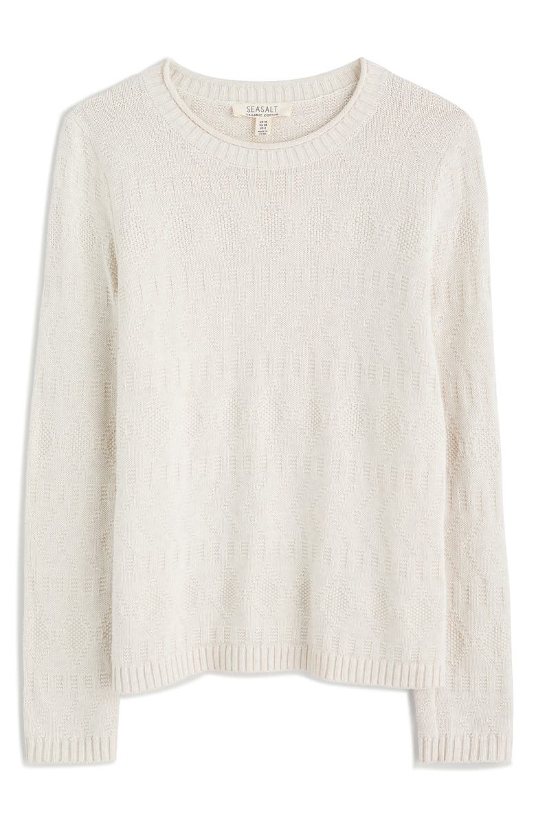 Seasalt Cornwall Kinter Organic Cotton Crewneck Sweater, Alternate, color, Chalk
