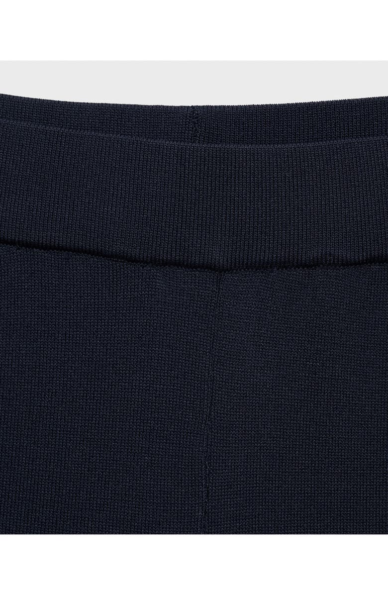 MANGO Crop Knit Pants, Alternate, color, Navy