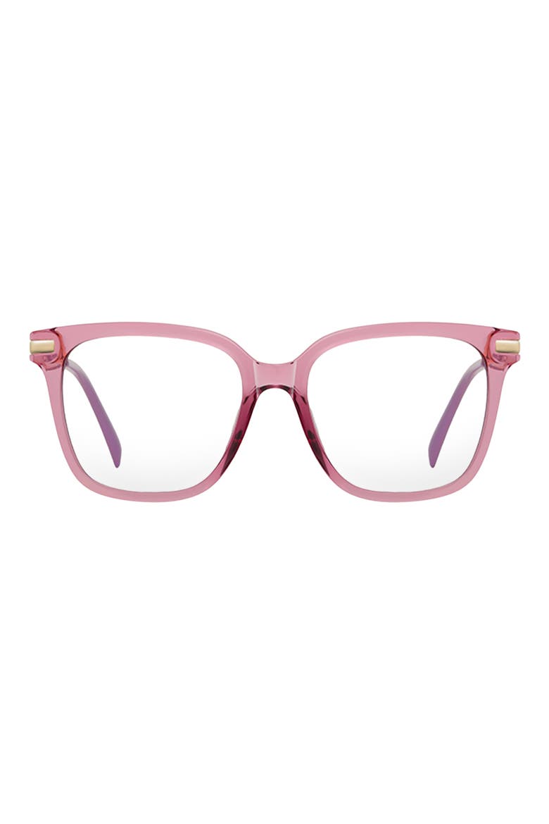 Yara 52mm Square Blue Light Blocking Glasses, Main, color, BUBBLEGUM PINK