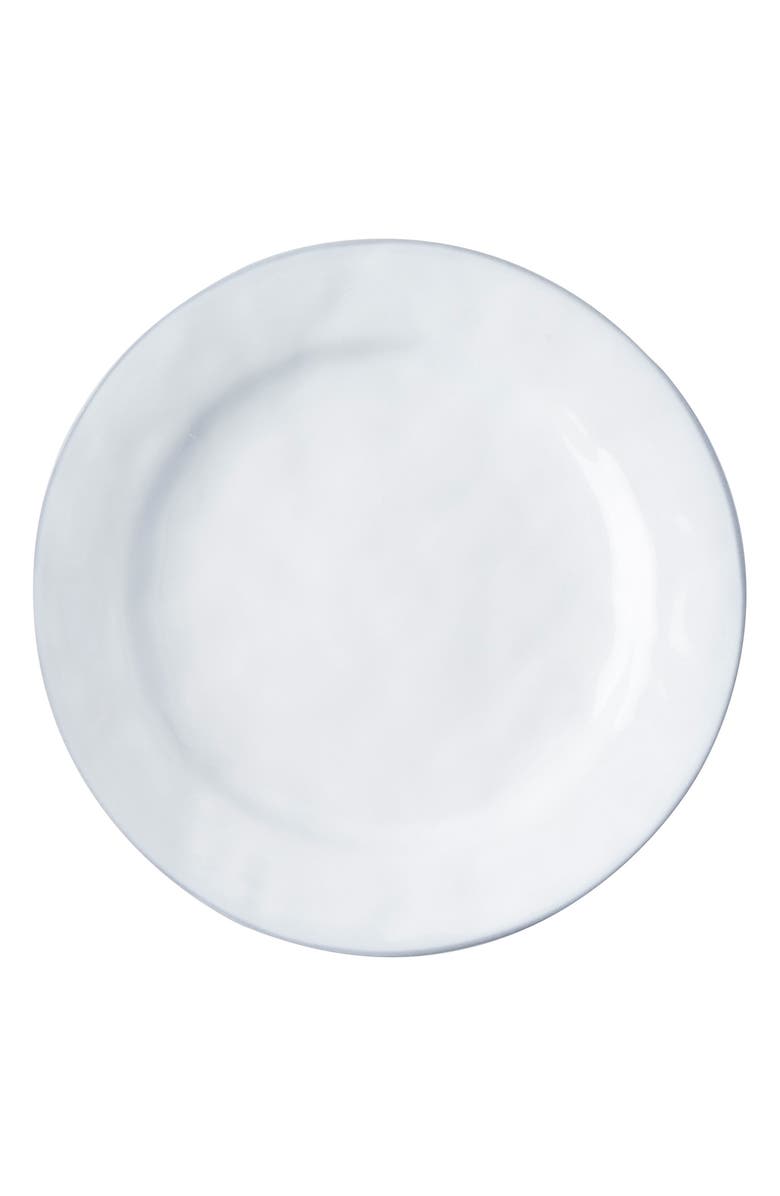 Juliska Quotidien White Truffle Ceramic Dinner Plate, Main, color, White Truffle