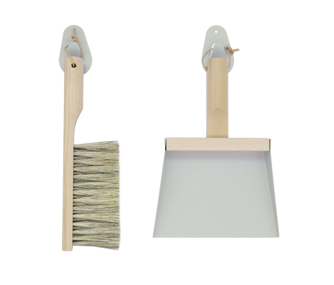 Andree Jardin Mr & Mrs Clynk Hand Brush, Dustpan, and Wall Hooks Set