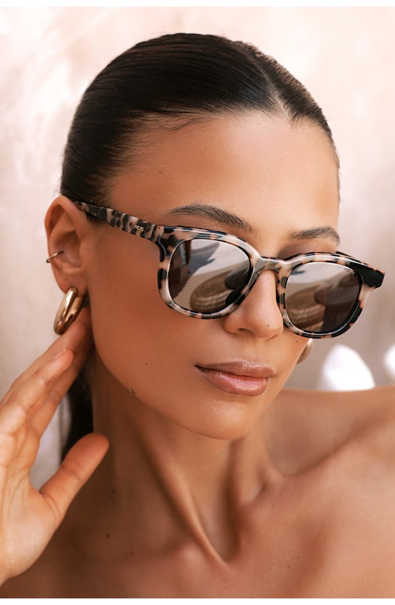 FREYRS Eyewear Jasper Round Sunglasses, Alternate, color, Milky Tortoise