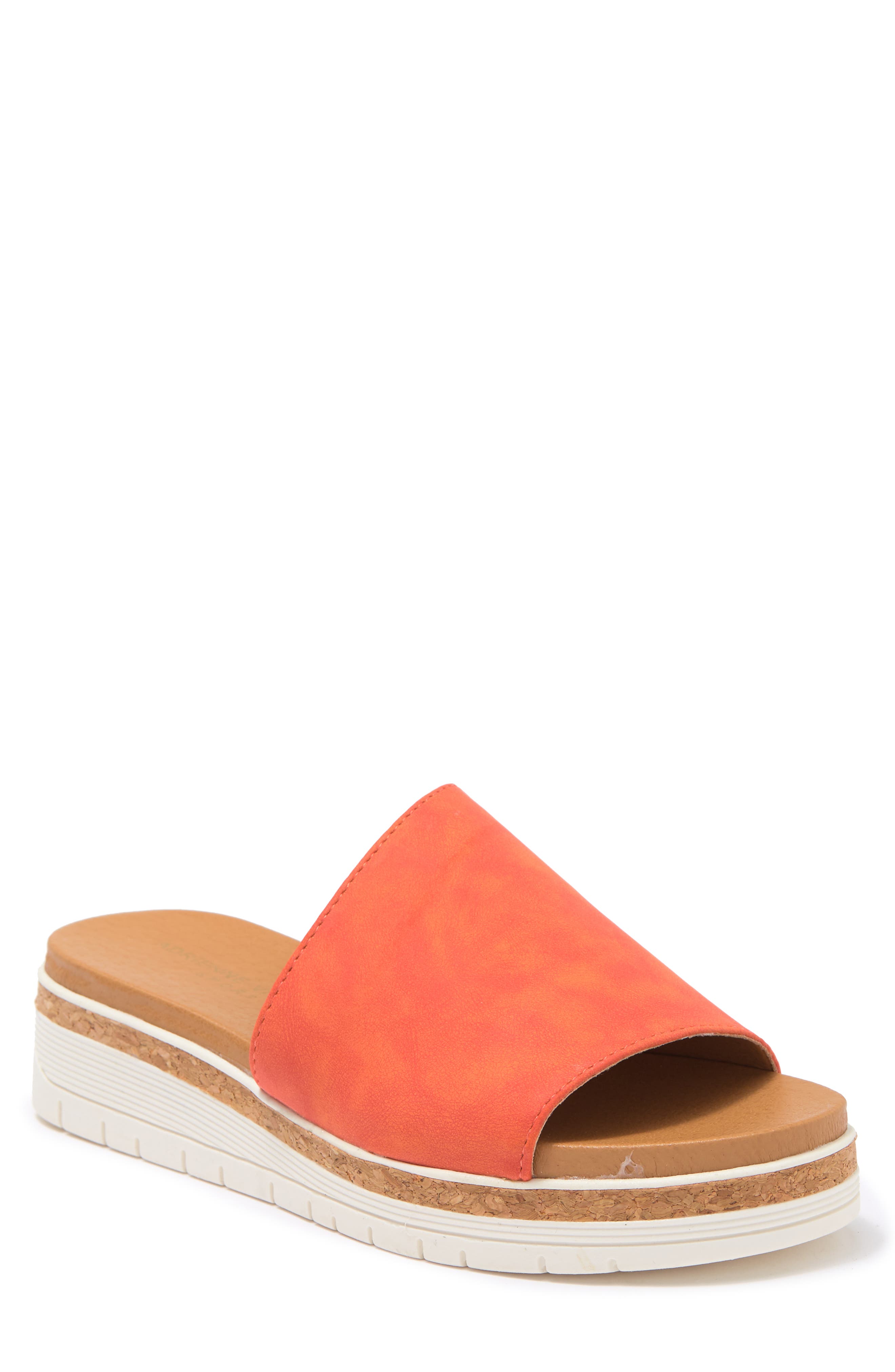 Provence Wedge Slide Sandal, Main, color, TANGERINE