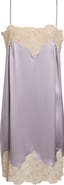 Chloé Lace Trim Washed Silk Satin Mini Slipdress