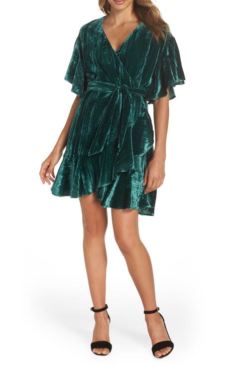 BB Dakota Night Fever Velvet Wrap Dress
