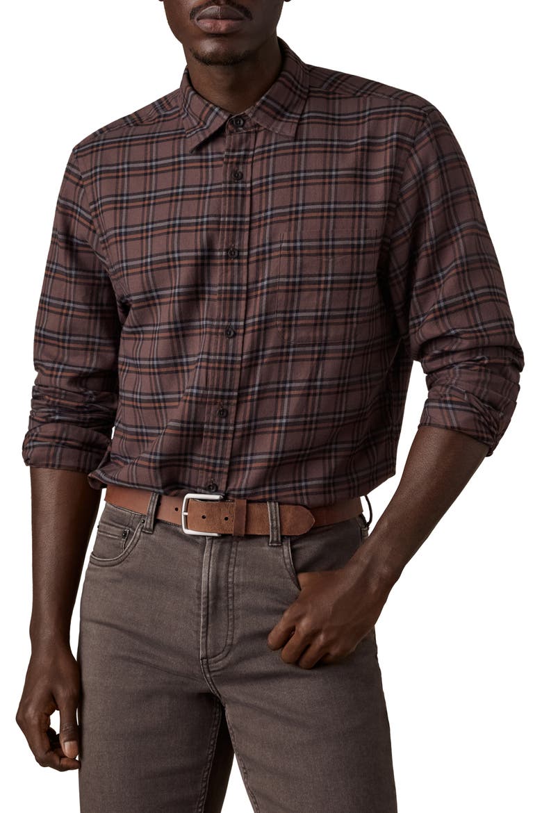 Timberline Brushed Twill Button Front Shirt, Main, color, SMOKY HILLS PLAID