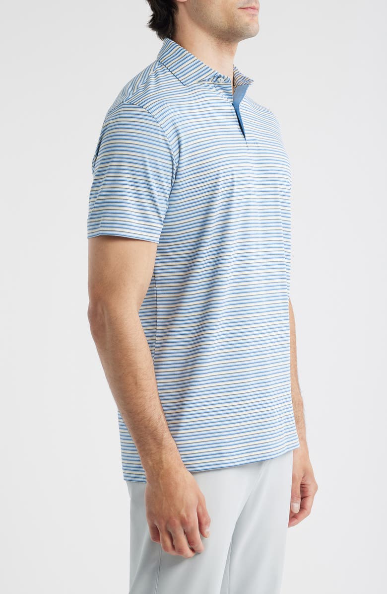 Peter Millar Crown Crafted Cadence Stripe Performance Polo, Alternate, color, Fountain Blue