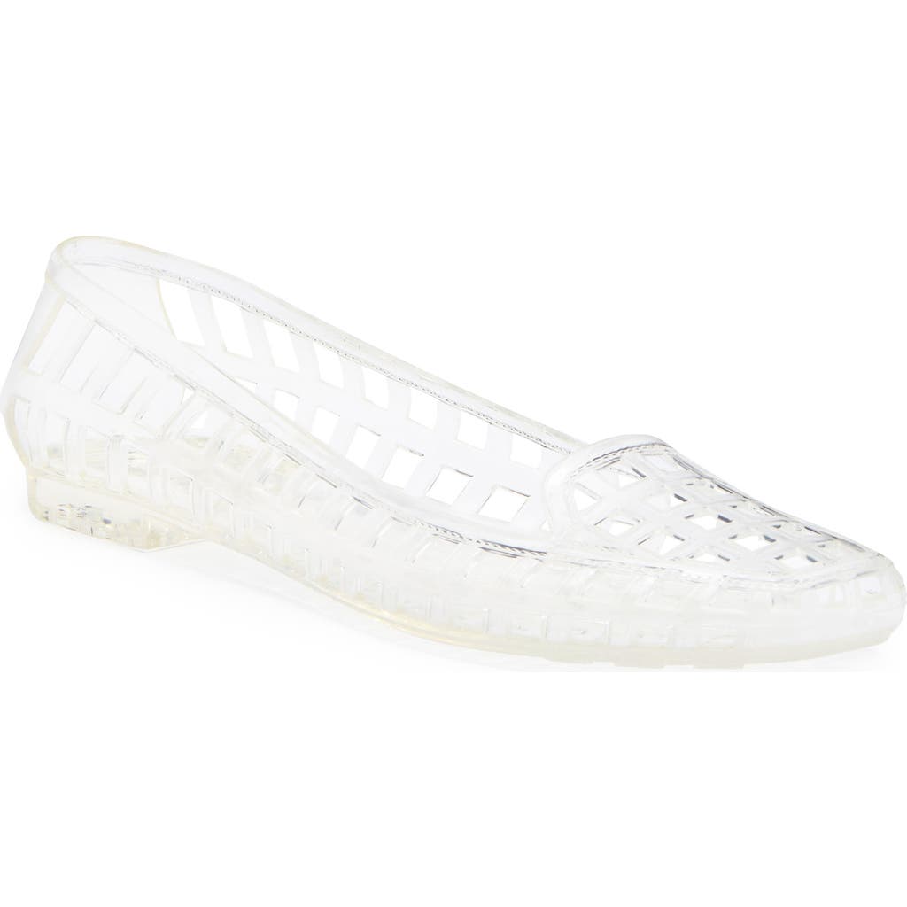 Jeffrey Campbell Sunnie Jelly Loafer Flat In Transparent