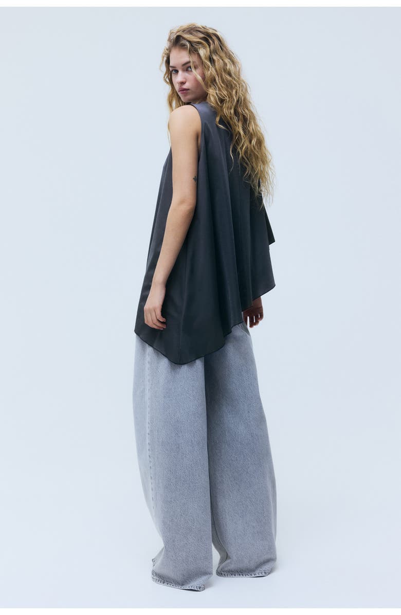 H&M Asymmetric Cape Top, Alternate, color, Dark Gray