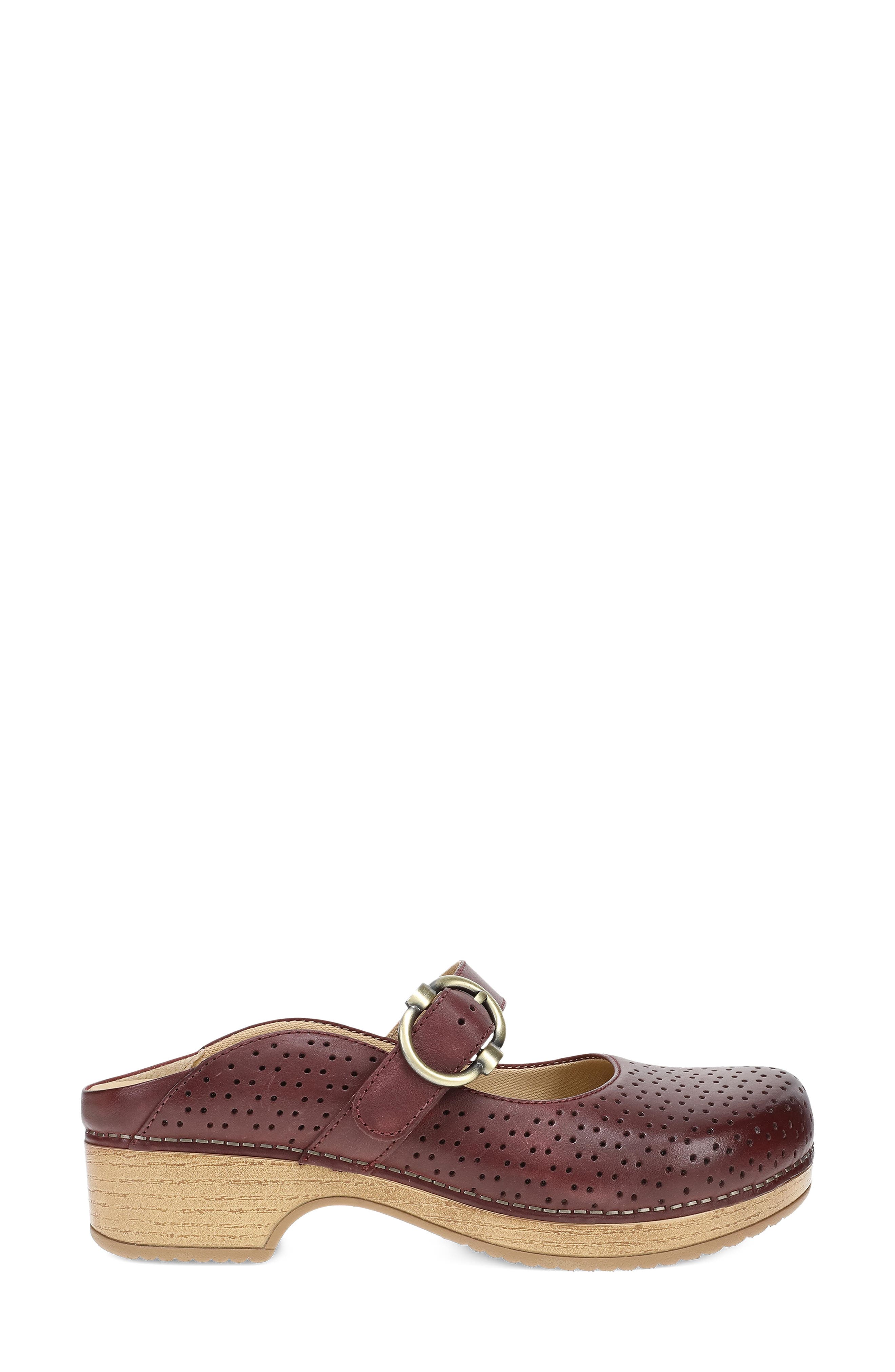 Blaire Perforated Mary Jane Clog, Alternate, color, SANGRIA