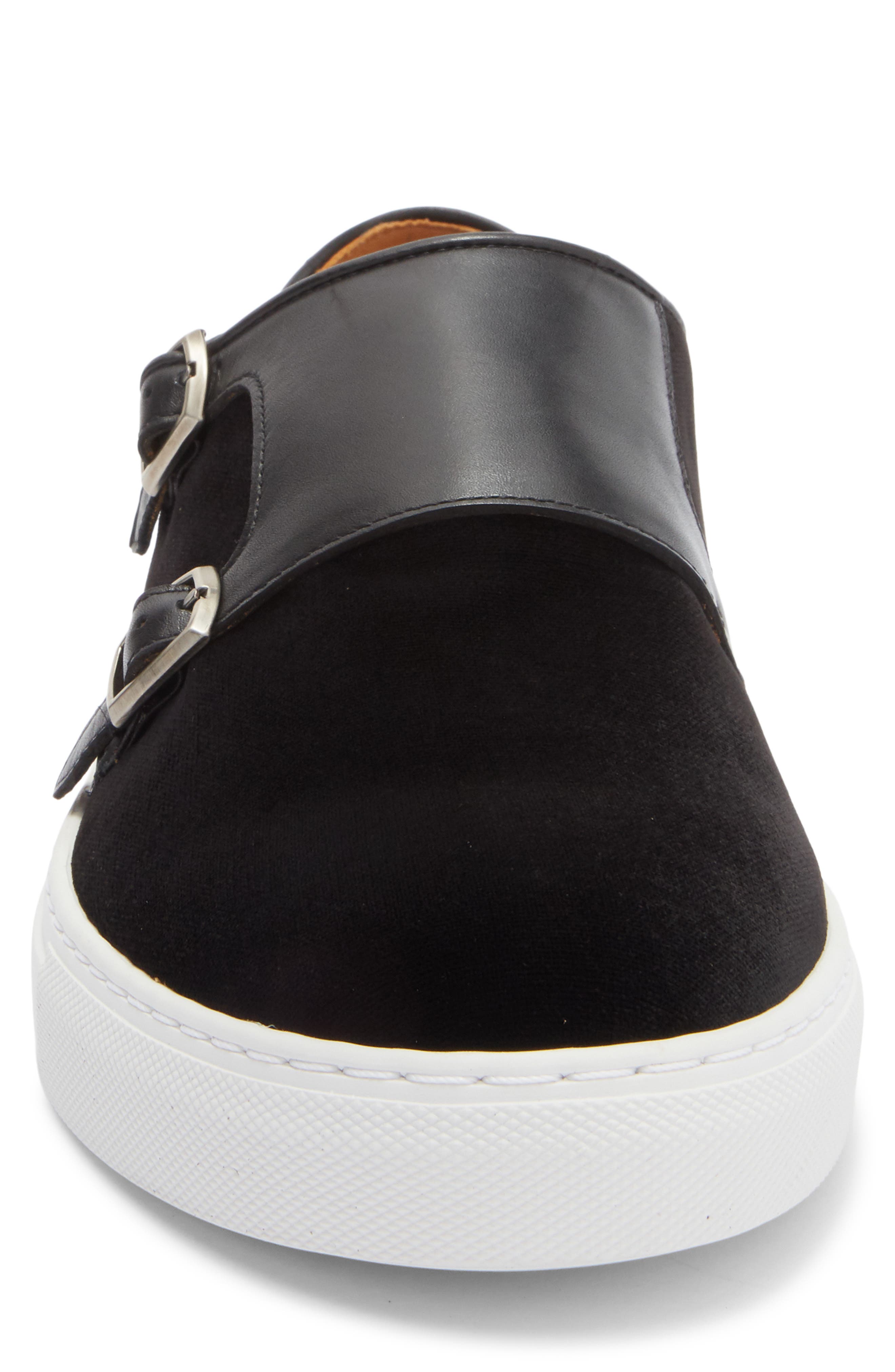 Magnanni Nemes Monk Strap Sneaker, Alternate, color, Black