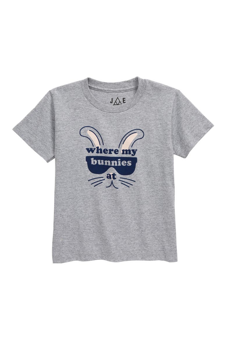 Where My Bunnies At Graphic Tee, Main, color, GREY
