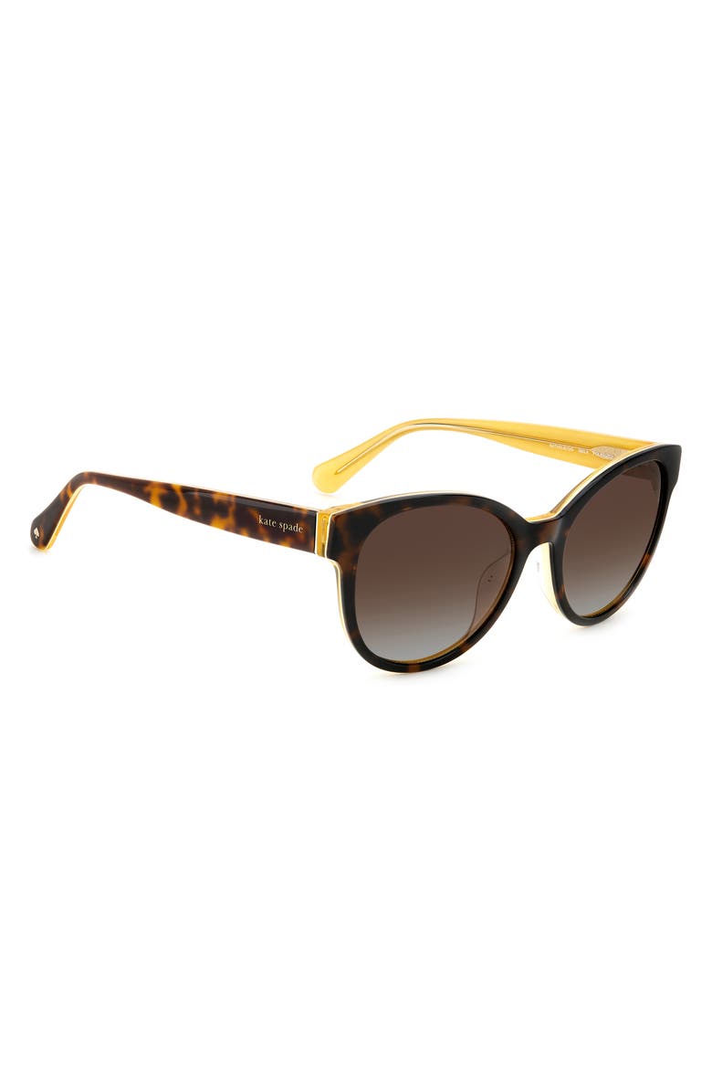 Kate Spade New York nathalie 55mm gradient round sunglasses, Alternate, color, Medium Brown