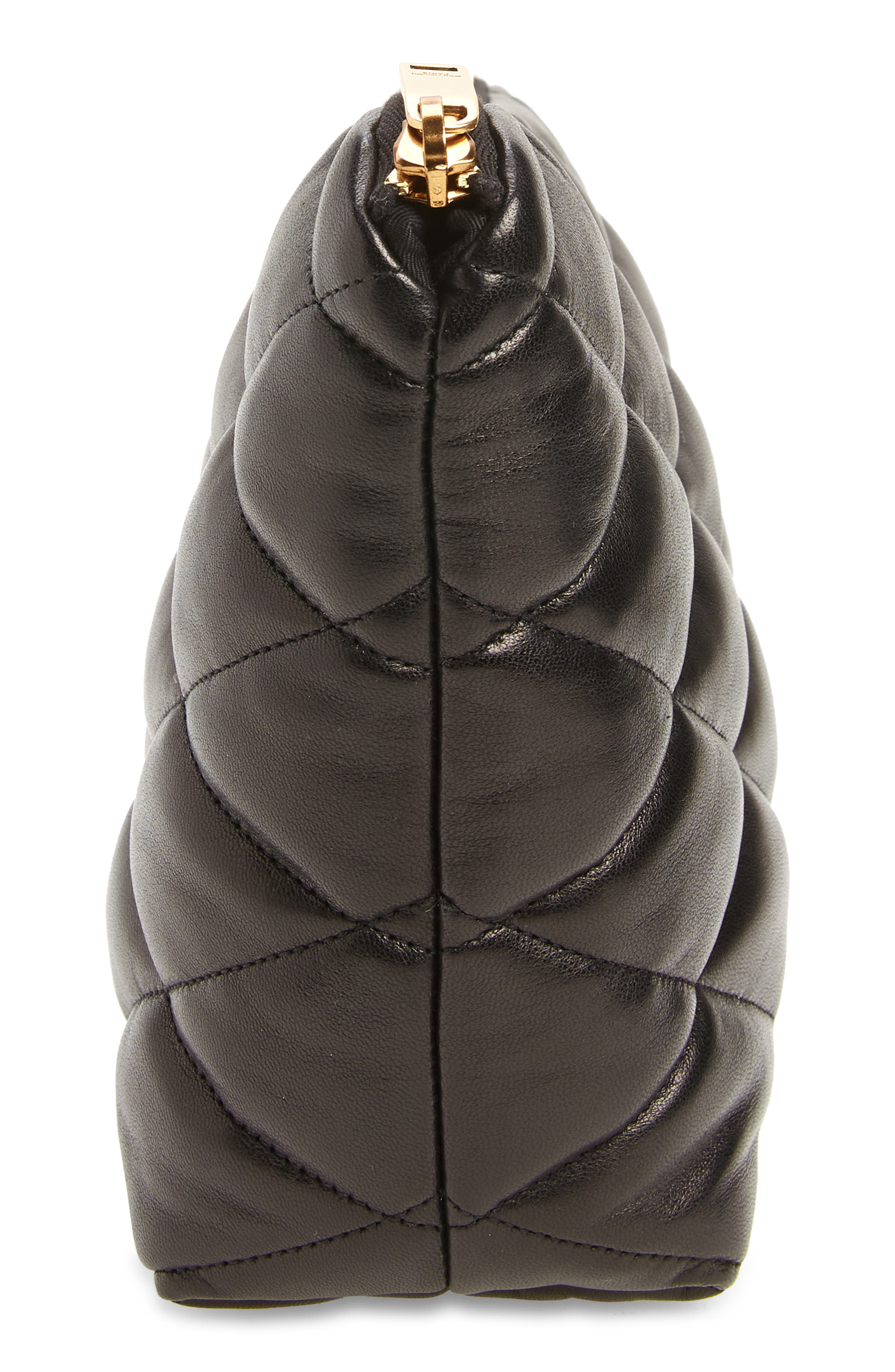 Saint Laurent Sade Leather Puffer Clutch, Alternate, color, 