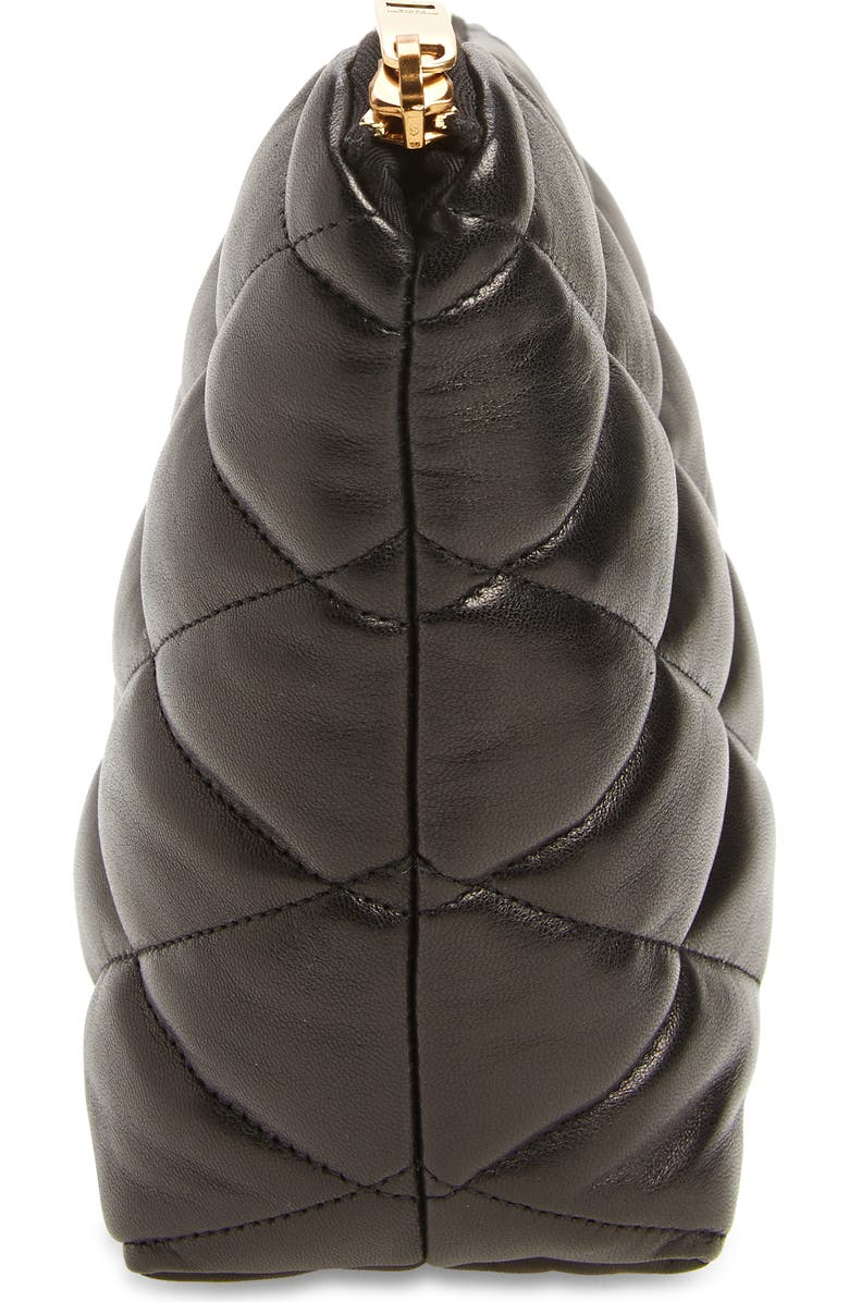 Saint Laurent Sade Leather Puffer Clutch, Alternate, color,