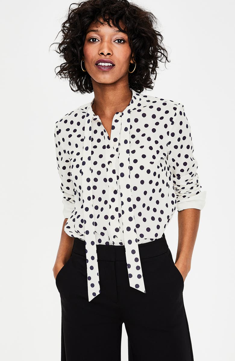 Boden Tie Neck Shirt, Alternate, color, 