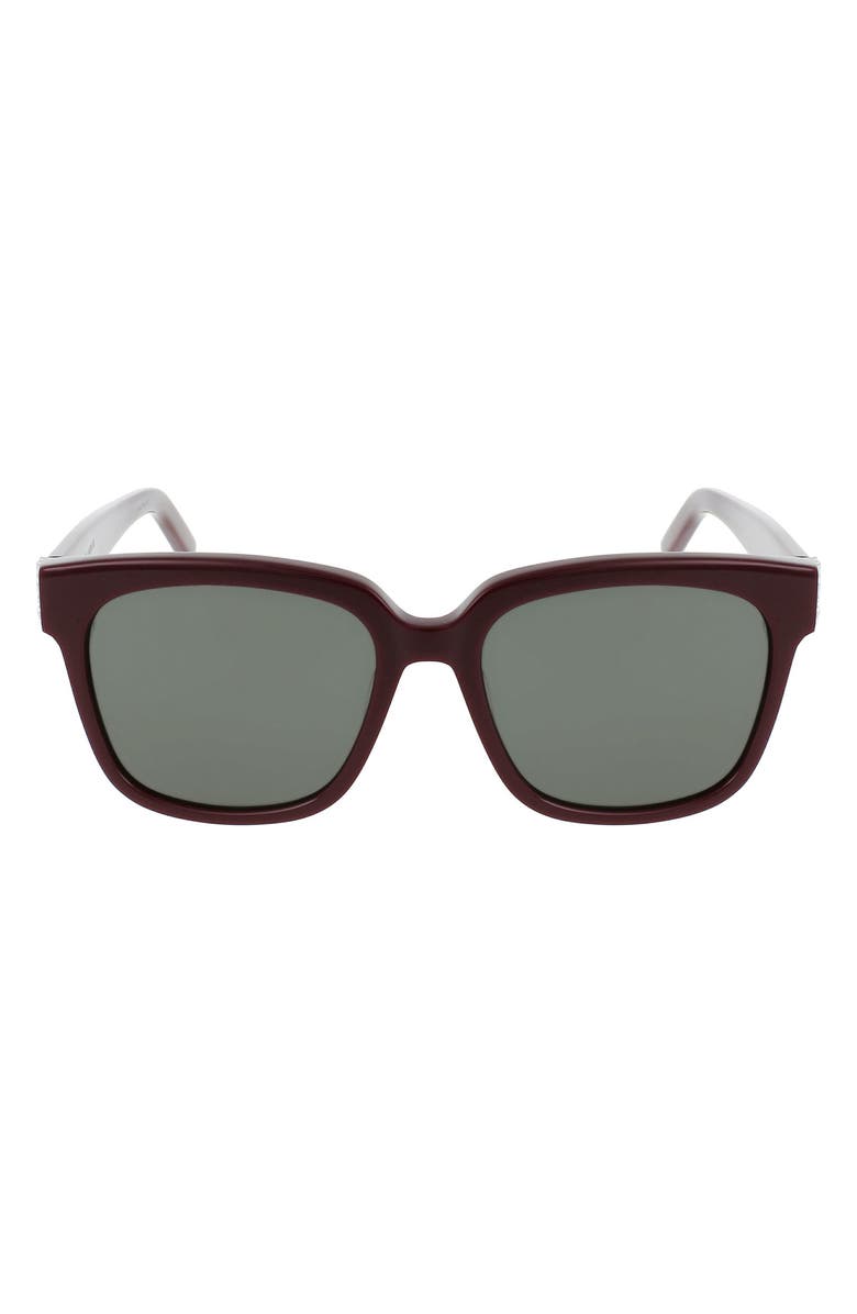 Saint Laurent 54mm Square Sunglasses, Main, color, Burgundy Grey