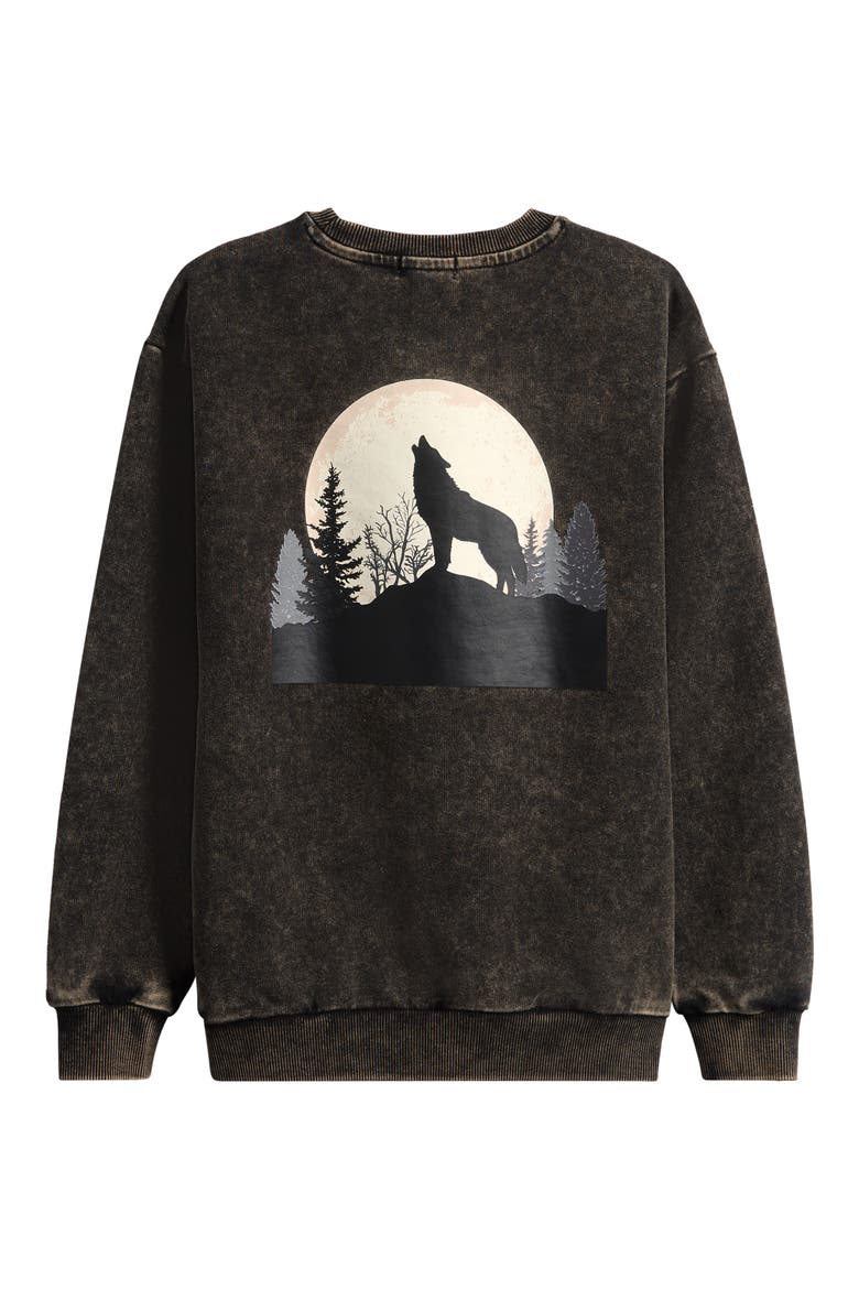 Kids' Stretch Cotton Sweatshirt, Alternate, color, BLACK