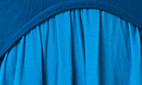 Solid & Striped The Soglio Halter Mixed Media Maxi Dress In Blue