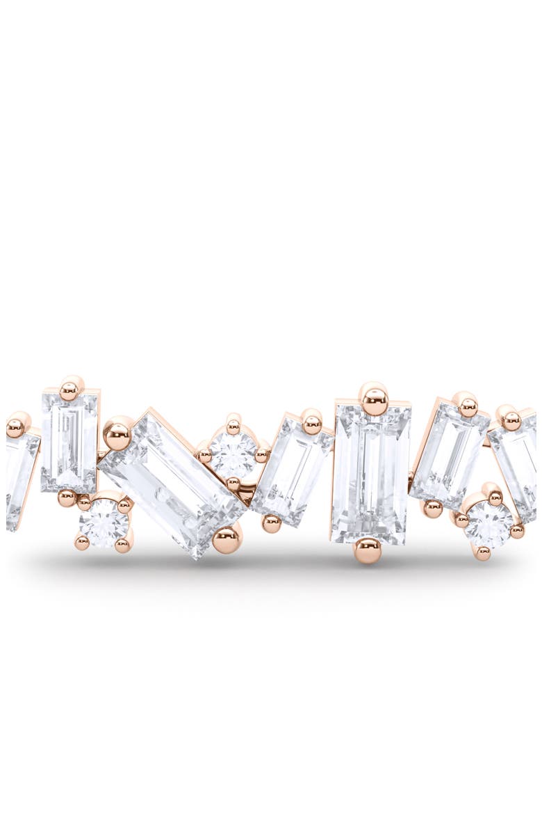 Baguette & Round Lab Created Diamond Pendant Necklace, Alternate, color, 18K ROSE GOLD