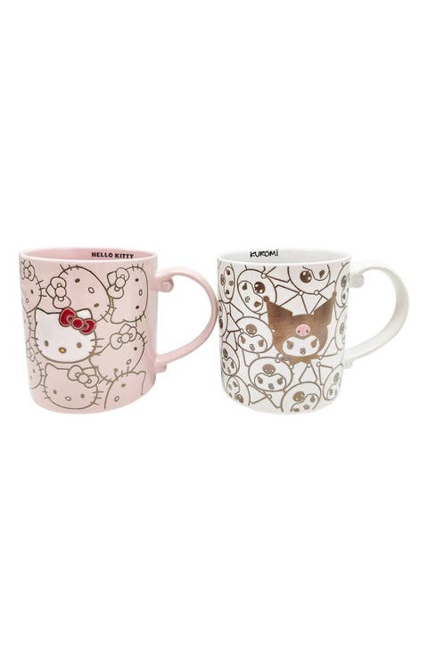 x Hello Kitty Kuromi Repeat Set of 2 Ceramic Mugs