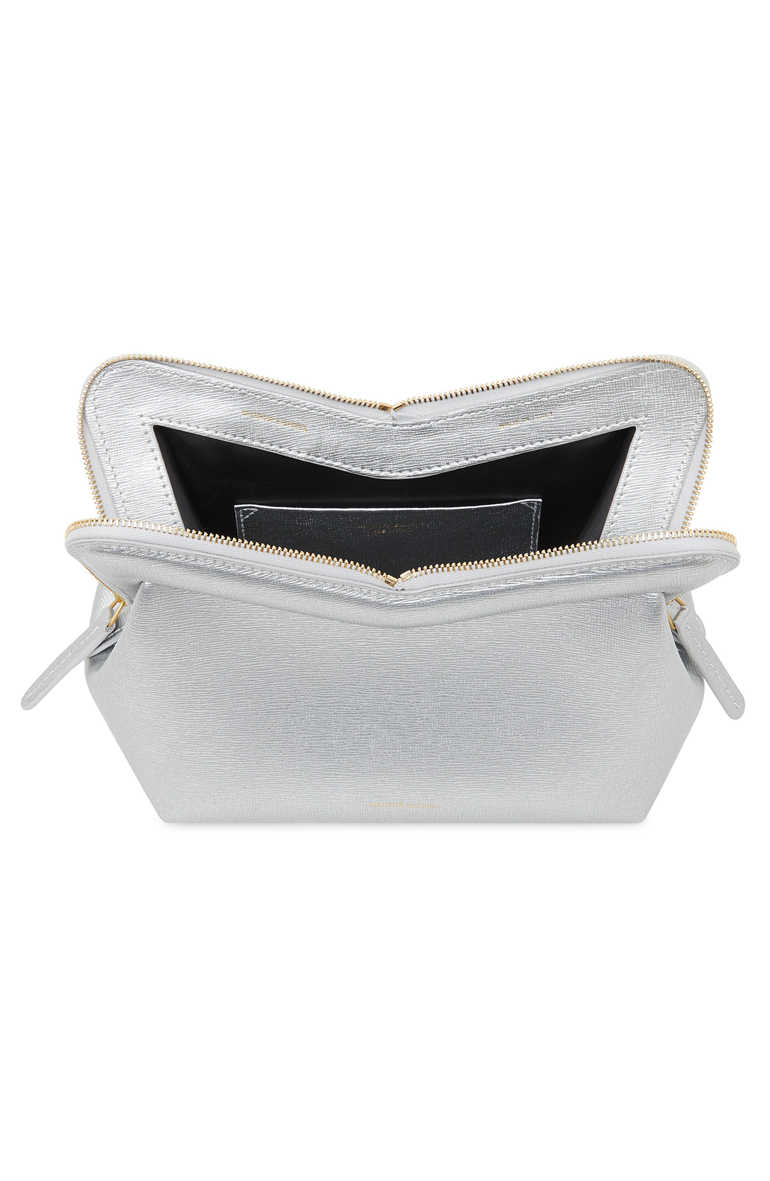 Mansur Gavriel Mini M Frame Metallic Leather Shoulder Bag, Alternate, color, 