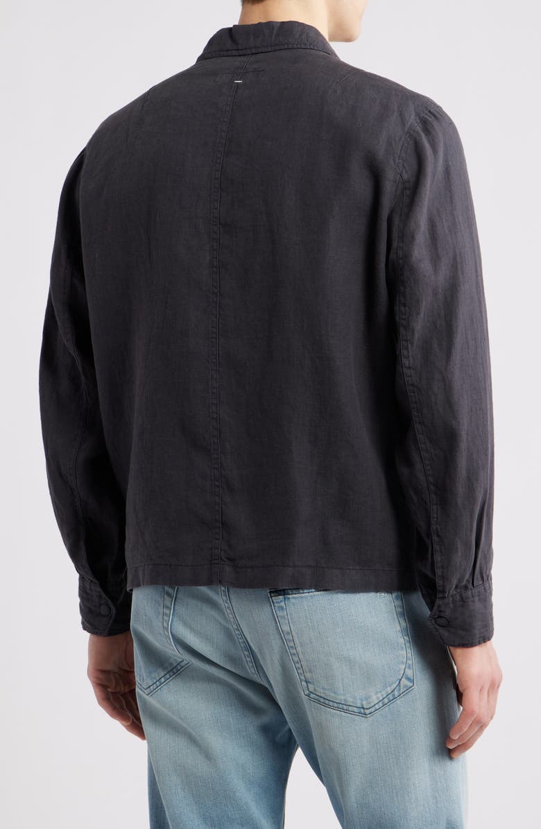 rag & bone Angus Linen Shirt Jacket, Alternate, color, Black
