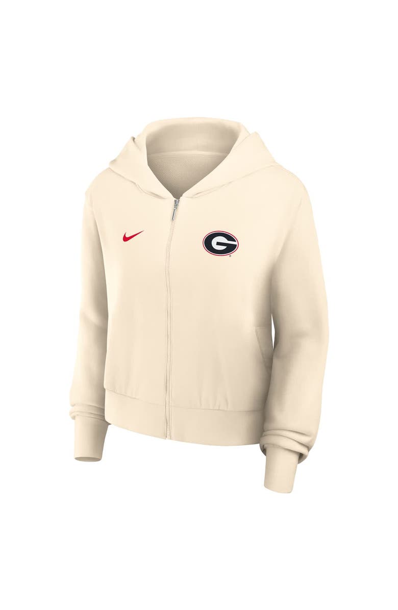 Nike Women's Nike Cream Georgia Bulldogs Cropped Chill Full-Zip Hoodie, Alternate, color, Cream