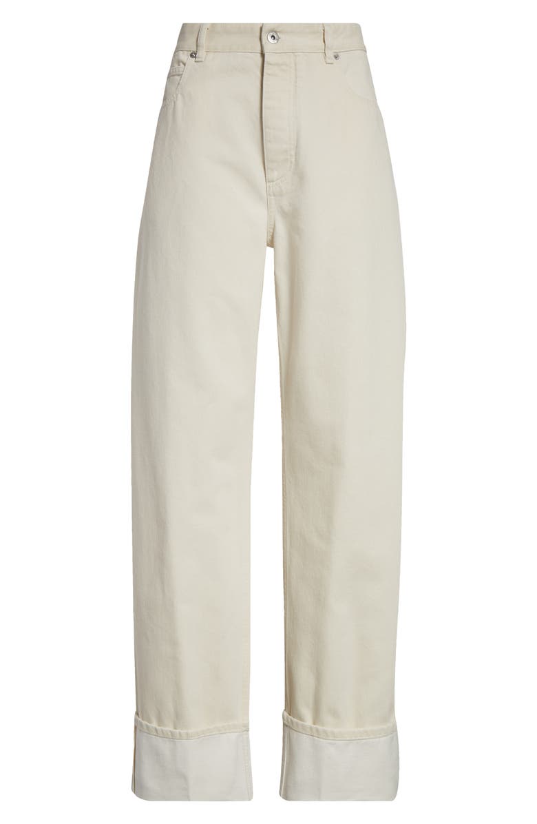 Bottega Veneta Turned Up Straight Leg Jeans, Alternate, color, 9247 Pale Meringue
