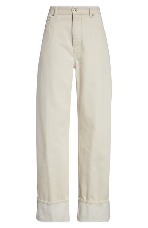 Bottega Veneta Stone Washed Jeans With Cuffs In 9247 Pale Meringue