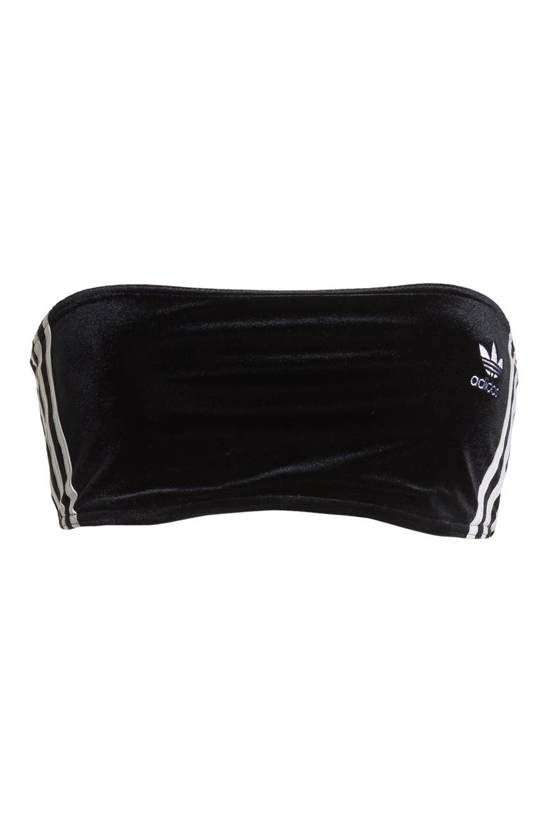 3-Stripes Strapless Bra, Alternate, color, BLACK