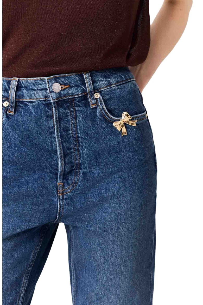 Skinny jeans with brooch, Alternate, color, Blue