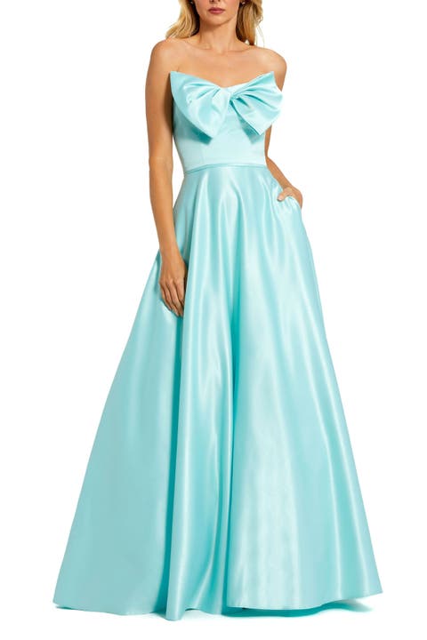 Strapless A-Line Bow Ballgown