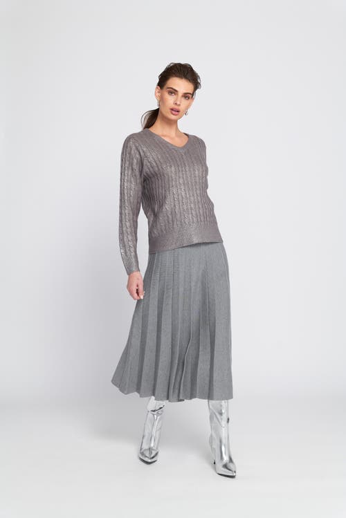 Elle Collection Pleated Sweater Skirt In Multi