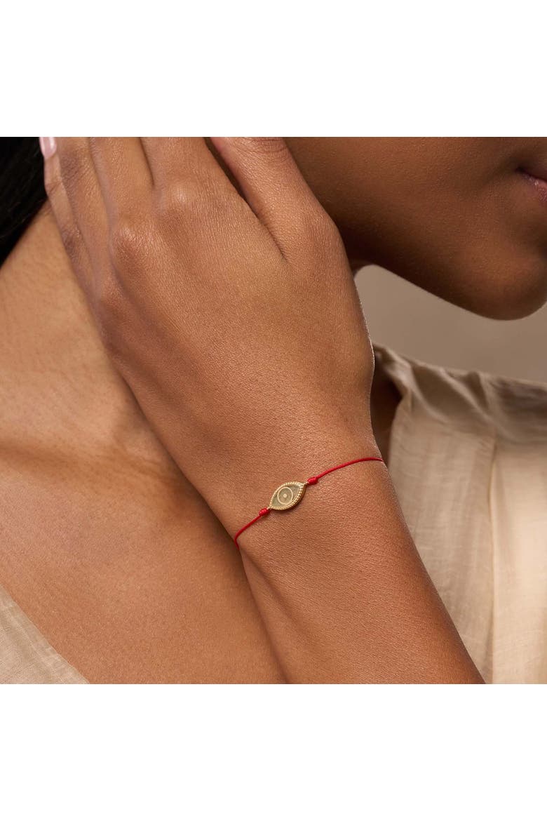 Spirit's Innovation Evil Eye Peridot Red String Bracelet, Alternate, color, Red/Gold